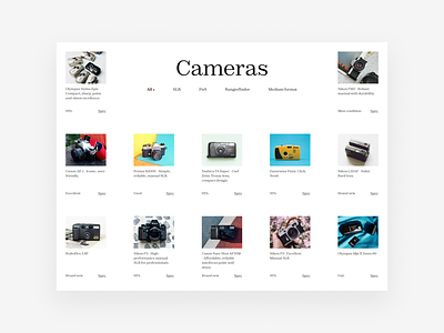 Camera shop website 35mm camera ecommerce new layout shop ui design uiux vintage visual design