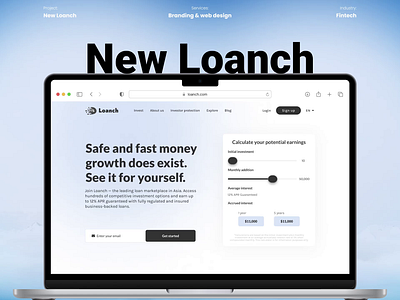 Loanch - alternative investment marketplace about us banking banking dashboard enterprise finance finance website hero page hero section home page how it works investment platform landing page marketplace money p2p peer to peer vc vc fund page venture capital website web design inspiration