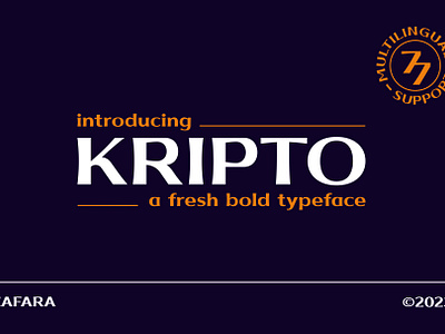 Kripto - A fresh bold typeface app bold branding classic design elegant font fonts graphic design logo popular san serif sans serif simple typeface typography ui vector vintage wide