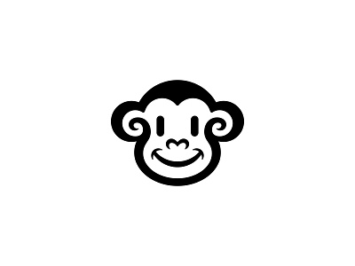 Happy Monkey Head Logo animal ape design face happy icon illustration kids logo logo design logodesign minimal minimalist logo monkey pet playful primata