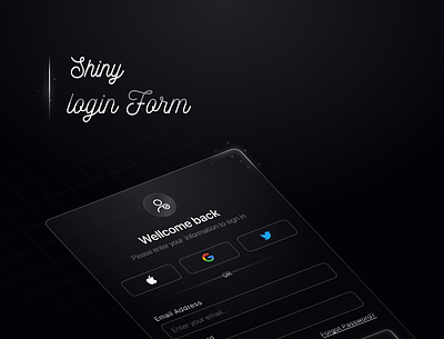 Shiny Login Form - Dark mode dark mode figma login ui user interface