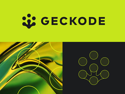 GECKODE 3d brand electric flow gecko geometric green grid icon iconography illustration logo logomark nature pattern reptile startup technology venture wordmark