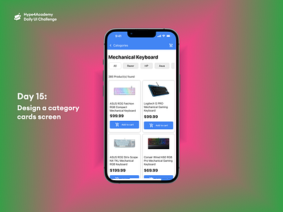 Day 15: Design a category cards screen category cards category cards screen category screen daily ui 015 daily ui 15 daily ui challenge dailyui design a category cards screen hype4academy mobile design mobile ui product card product card ui ui ux