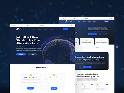 Jointeff - financial SaaS solution landing & services page about page b2b baas banking website enterprise financial website hero page hero section how it works kyc landing page marketplace saas services page vc web app design web design