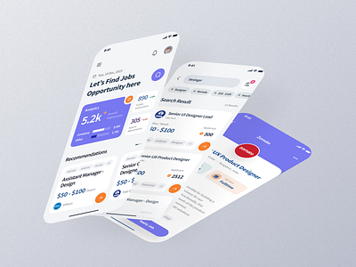 Job Board App UI Desgin app app ui design graphic design illustration job baord app job finding mobile app online job app ui uiux