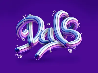 Dals! 3d 3d art 3d type custom type hand drawn illustration lettering lettering art type typography