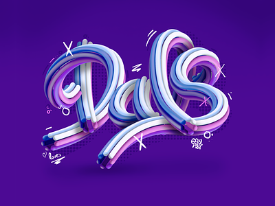 Dals! 3d 3d art 3d type custom type hand drawn illustration lettering lettering art type typography