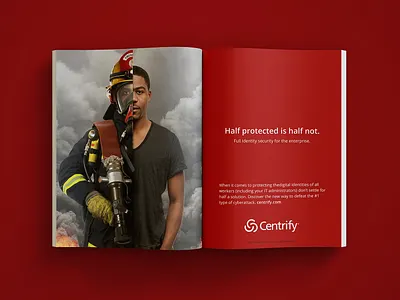 Centrify Half Protected Campaign advertising graphic design marketing photoshop