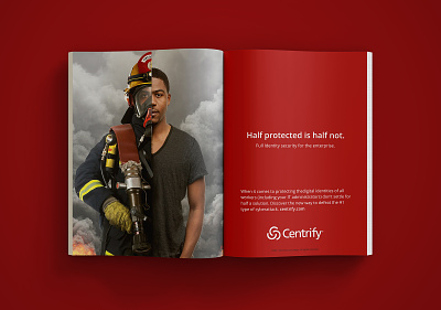 Centrify Half Protected Campaign advertising graphic design marketing photoshop