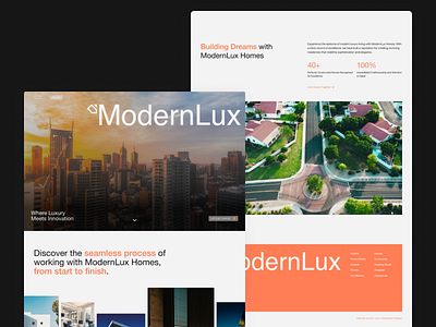ModernLux | Home Builder Web Design home builder logo design real estate ui web design