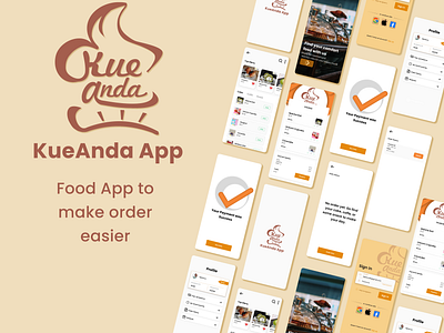 KueAnda Food App app cake design easy food free graphic design illustration kue logo mobile portfolio ui