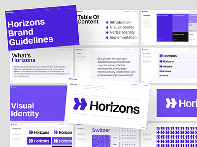 Horizons - Brand Guidelines brand brand guidelines branding company design education education company graphic design graphic standar manual logo design