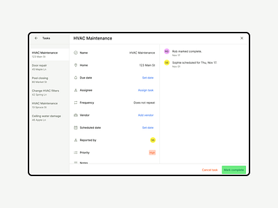 Home maintenance task management dashboard dashboard flat home maintenance task management tasks to do