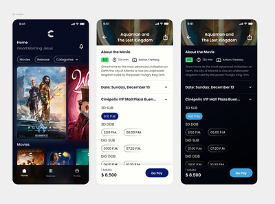 Movie app cinema app branding design graphic design ui uidesign ux vector