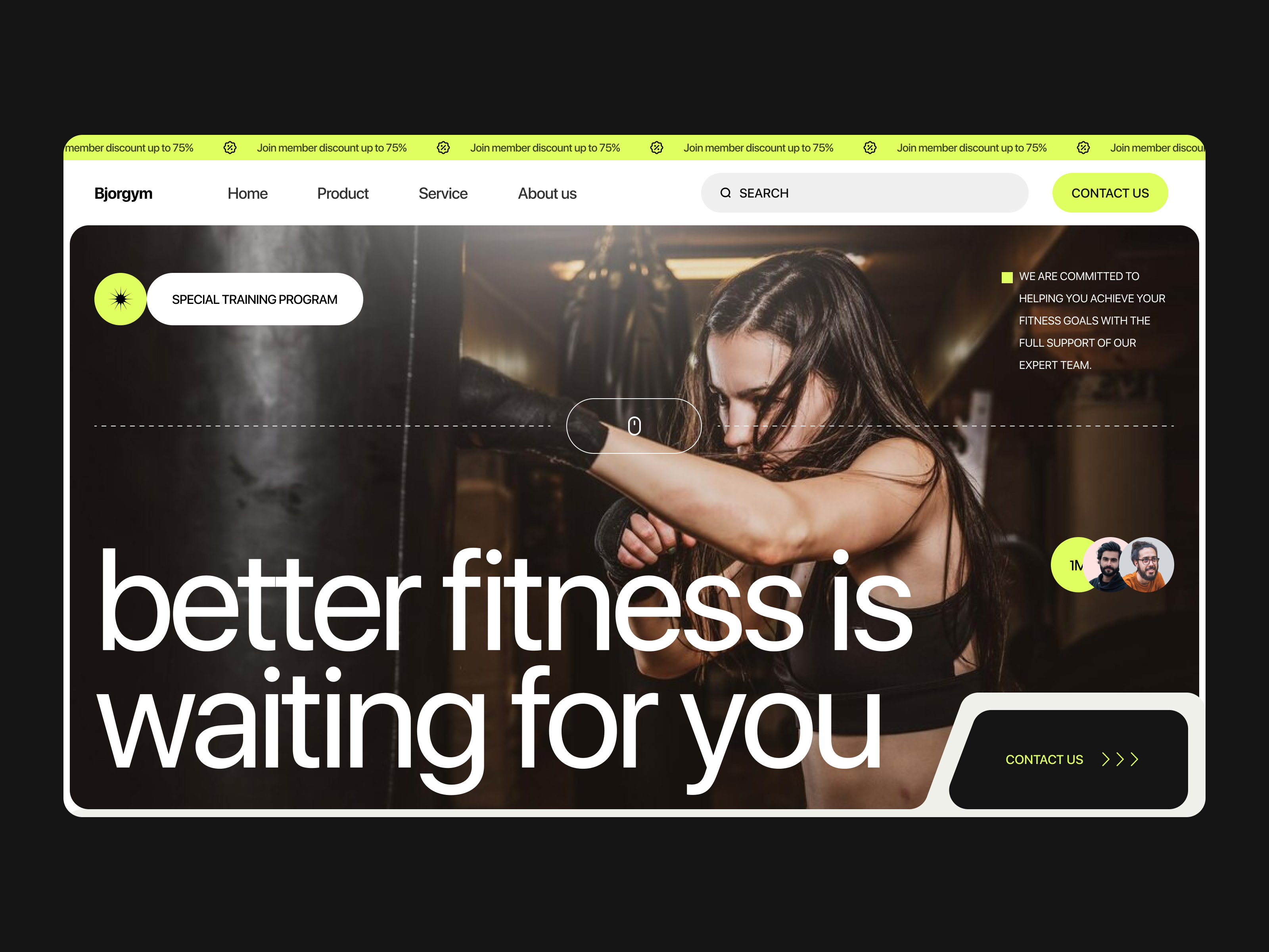 Fitness web design - Bjorgym body building bulking design fitness app fitness web fitness web design gym design health hero section protein sport ui user interface ux web design website workout