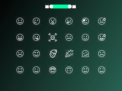 MooooM Day 91 - Duo Tone design figma icons melting face mooom smile ui unhappy upside down