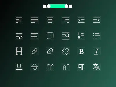 MooooM Day 93 - Duo Tone align bold design figma font icons indent justify link mooom strikethrough translate ui