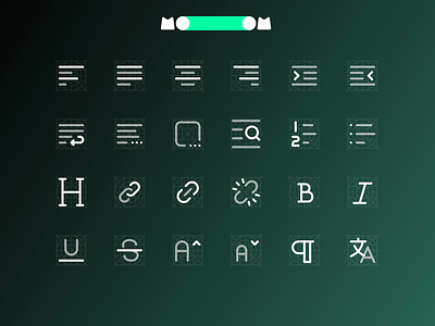 MooooM Day 93 - Duo Tone align bold design figma font icons indent justify link mooom strikethrough translate ui