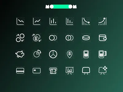 MooooM Day 97 - Duo Tone atm card chart coin design exchange figma icons mooom presentation ui
