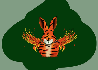 Creature Creation - Bunny + Tiger + Phoenix creative creature design digitalart fantasy new painting photoshop