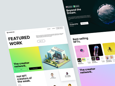 Sharecoin NFT Showcase Marketplace 3d branding ui