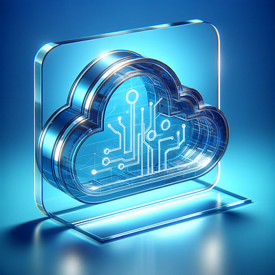 3D illustration of a cloud computing logo 3d branding logo