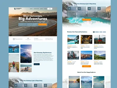Travel Agency Home Page: Web UI behance design dribbble glossy travel travelagency ui uidesign uiux uiuxdesign userinterface web webdesign webui