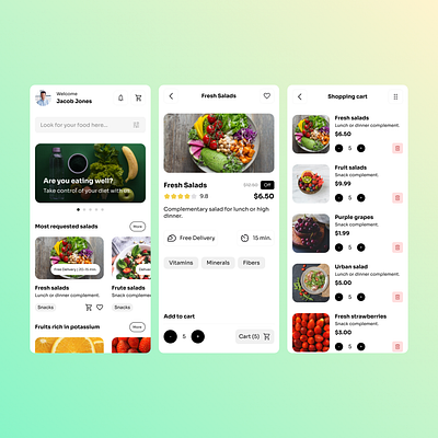 Heverday - Inspiration for an application of healthy products. graphic design ui