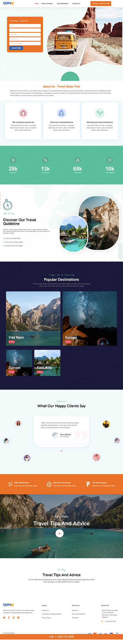 Globe TrekFare ui web design website design