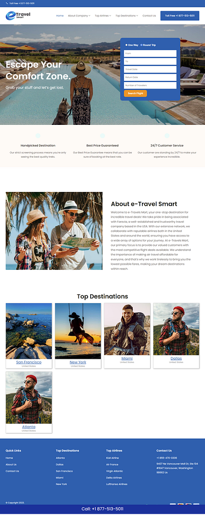 eTravelsmart ui web design website design