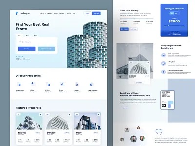 Real estate landing page design adminmart bootstrap design figma landing page modernize real estate saas template theme ui website