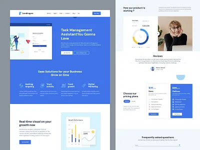SaaS landing page design adminmart bootstrap design figma modernize template theme ui website
