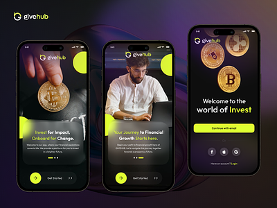 GiveHub: Mobile App UX | Case Study | Orbix Studio android marketplace cyrpto wallet fundingapplication fundraising investment ios marketplace iosmarketplace marketplace mobileapplication visualdesign wallet