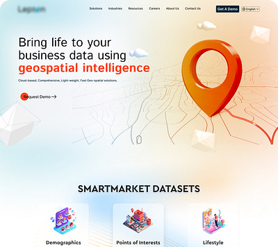 Geospatial Intelligence Opening Landing Page Splash Design graphic design minimal ui ux