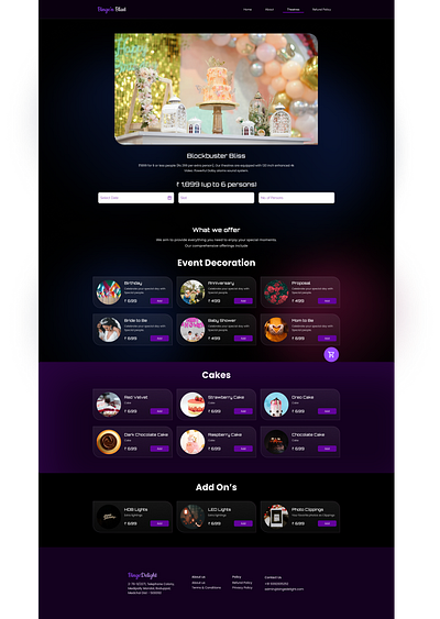 Website Redesign for Private Theater cart flow checkout flow figma glassmorphism ui ui ux webredign website desgin