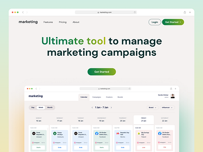 Marketing tool landing page blur clean gradient hero design landing page landing page design landing page inspiration minimal modern website design product design saas website design sass design ui design web design website design