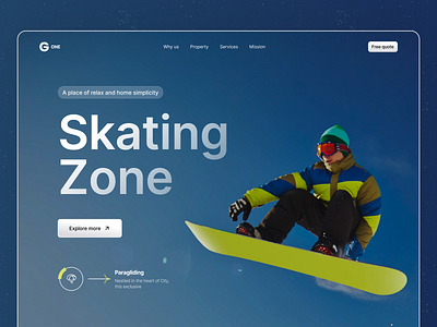 Winter sport event landing page Hader home page landing page layout design lookbook sports sports web header trending typography ui ui design ux ux design web design website