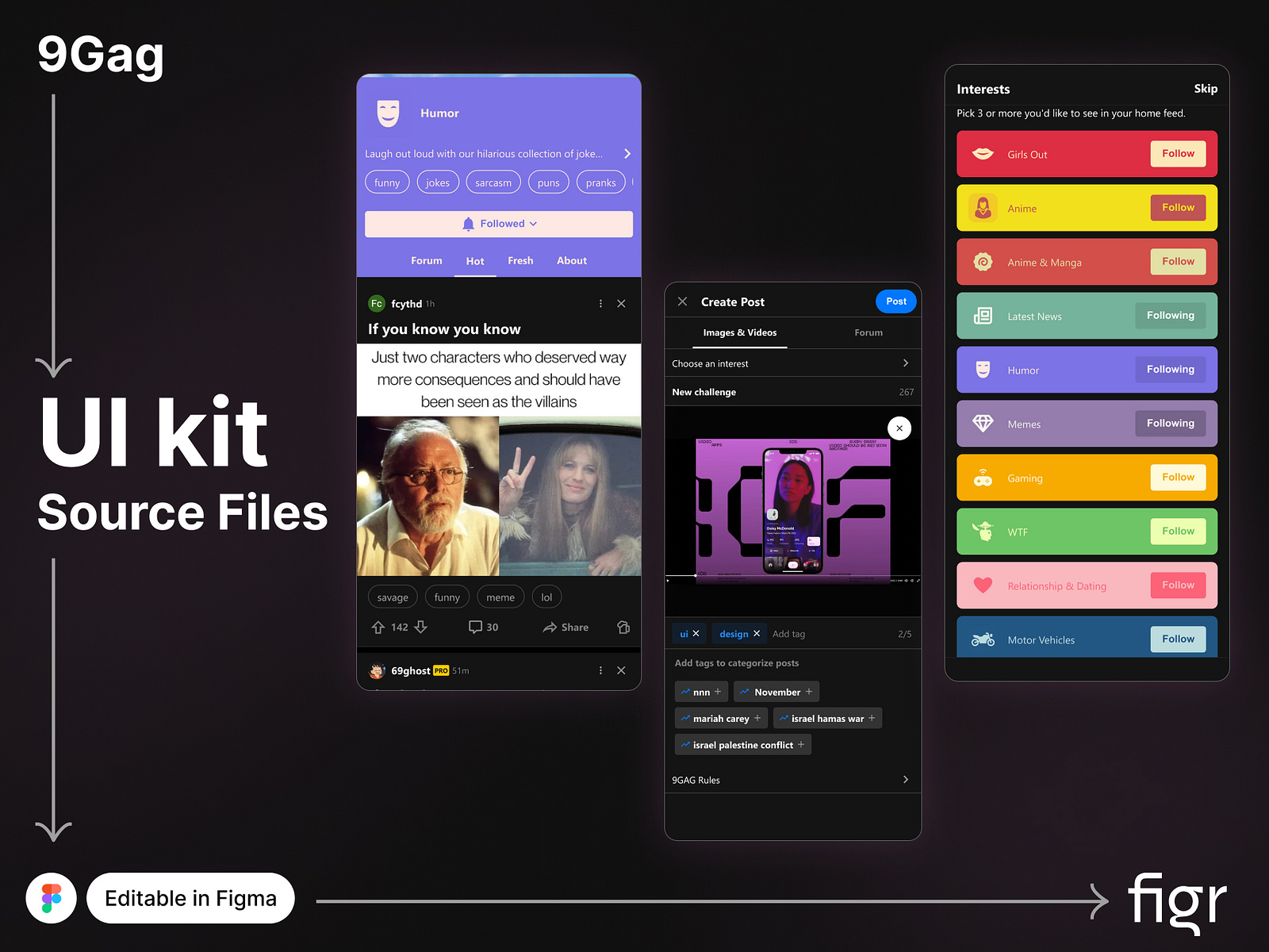 Make 9Gag UI your own by Figr Design on Dribbble