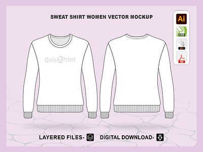 Sweat-Shirt Women Vector Mockup layered files. ai mockup apparel mockpus graphic design illustration layered mockup mockup sweat shirt sweatshirt mockup vector mockup