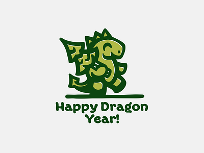 Happy Dragon year! cartoon character christmas cute gragon logo logotype mascot nature new year