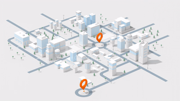 UI template for time group LOCATION, DISTANCE and TIME map animation gif micro interaction minimal ui