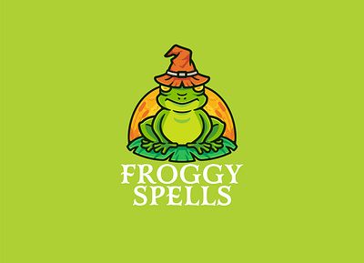 Frog Logo Mascot Cartoon Design cartoon character cute frog illustration logo mascot vector witch wizard