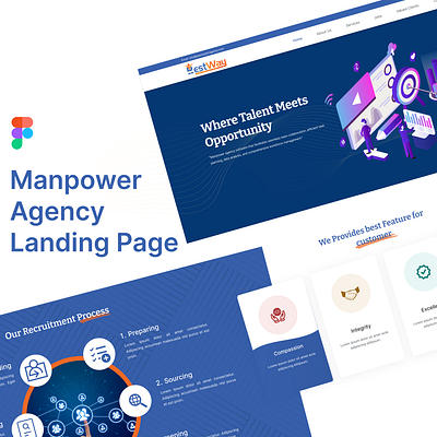 HR Manpower Agency Landing Page agency branding design figma footer hr inspiration landing logo manpower page saas testimonials typography ui ux