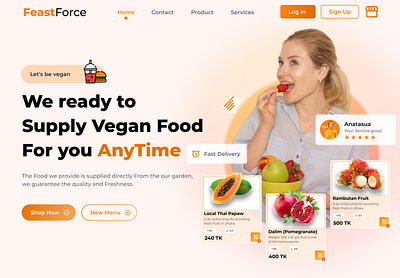 Food delivery website landing page 3d animation branding desing food food landing food shop food website graphic design landing landing page motion graphics online food shop shop ui website landing