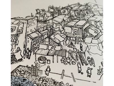 Urban Details: Work-in-Progress 2d art artist city designsbynoble detail drawing graphic design hand drawn high detail illustration imperfection ink jacknoble micron new paper pencil perspective urban
