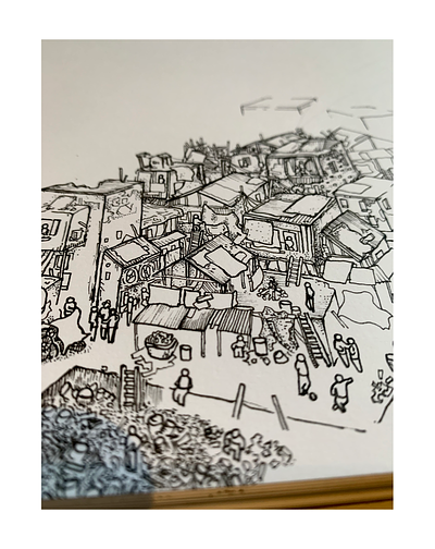 Urban Details: Work-in-Progress 2d art artist city designsbynoble detail drawing graphic design hand drawn high detail illustration imperfection ink jacknoble micron new paper pencil perspective urban