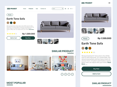 PRABOT - Furniture E-Commerce app design furniture mobileapp mobiledesign mockup responsive ui uidesign uiux uiuxdesign web webdesign