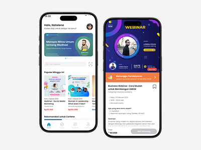 WeEdu Webinar - Mobile UI Concept aplikasi podcast aplikasi webninar design mobile landing page mobile ui podcast product detail page seminar ui design ui inspo webinar