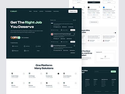 Job Portal Landing Page artiflow cv resume employee halal halal design development hiring platform human resources indeed job application job finder job portal job search platform job seeker jobs professional search recruitment recruitment agency search uiux website landing page