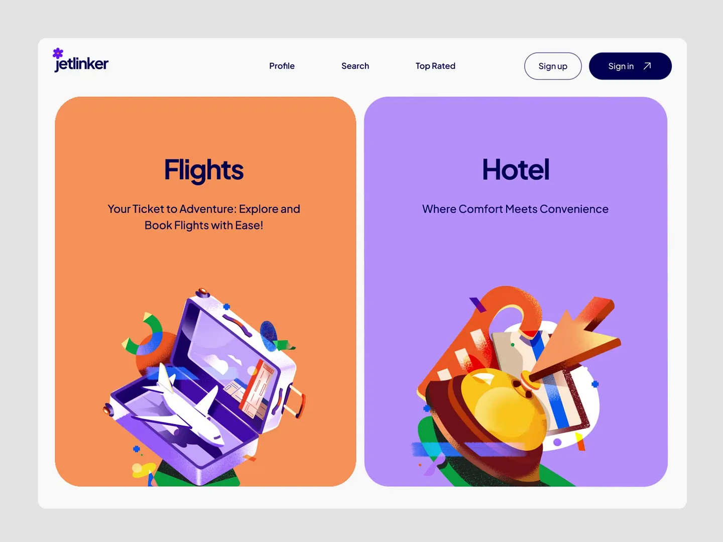 Travel Booking Website: Jetlinker UX/UI Design for Seamless Flight and Hotel Reservations